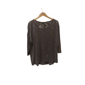 Maurices Size 2 Champaign Sparkle Long Sleeve Lace Back Top Lined NWT